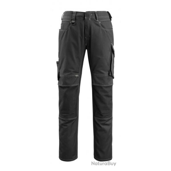 Pantalon l�ger avec poches genouill�res MASCOT MANNHEIM 12779-442 Noir 90 cm (Rallong�) 52 (C58)