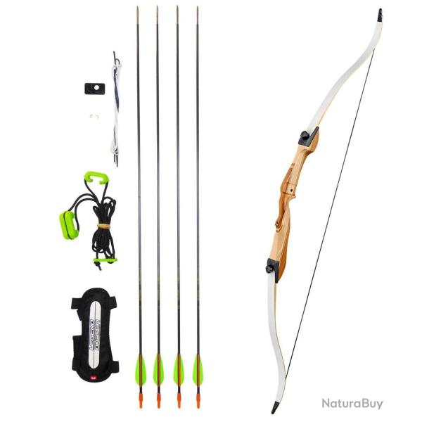 Kit arc de loisir en bois Ragim Wildcat (� partir de 12 ans) 22 lbs Gaucher (LH) 66"