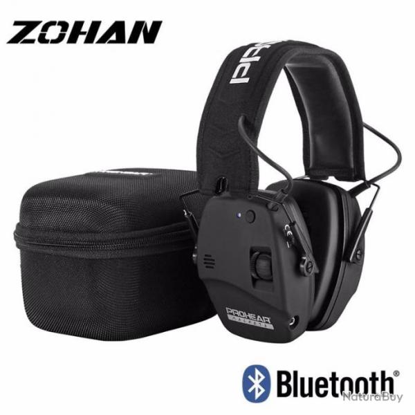 Casque anti-bruit �lectronique bluetooth 22dB Zohan avec sa valise de transport