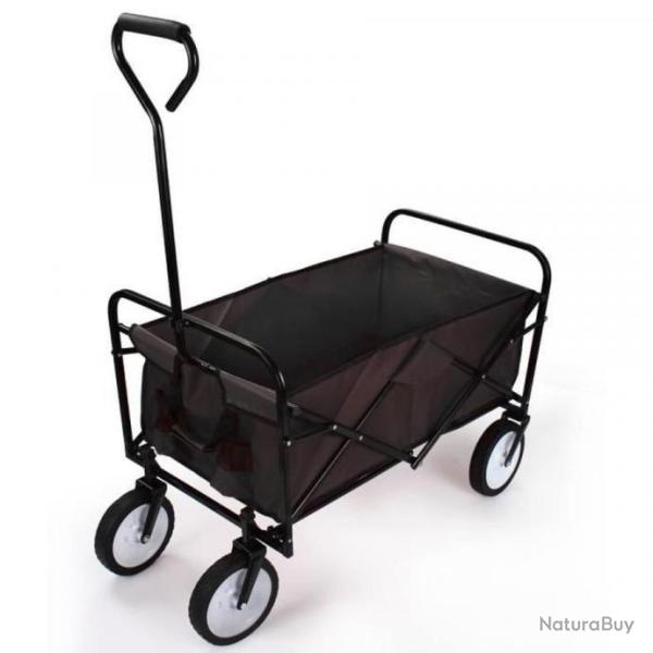 Chariot de jardin pliable noir 90 x 53 x 63 cm - Jusqu'� 70 kg - Livraison gratuite et rapide