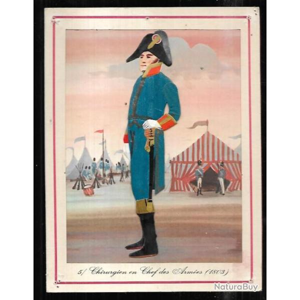 chirurgien en chef des arm�es 1803 premier empire , gravure en relief carton publicitaire