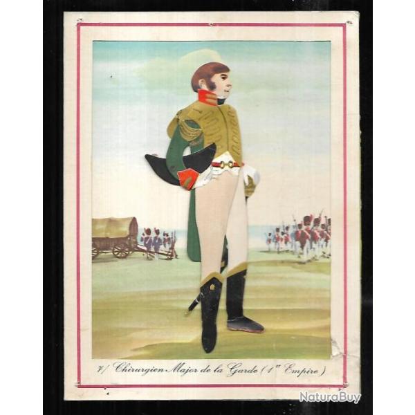 chirurgien major de la garde premier empire , gravure en relief carton publicitaire