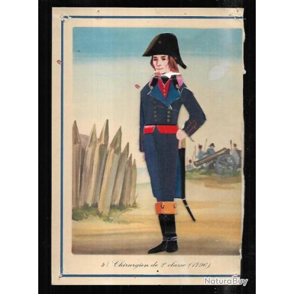chirurgien de 2e classe 1796 , gravure en relief carton publicitaire