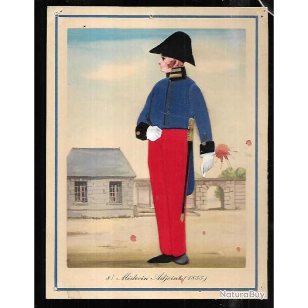 m�decin adjoint 1833 , gravure en relief carton publicitaire