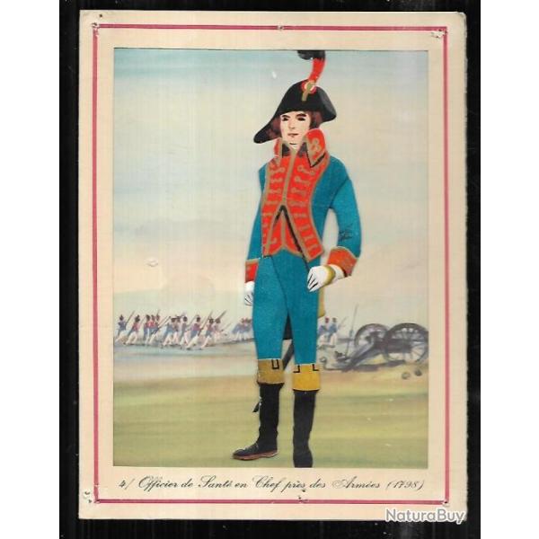 officier de sant� en chef pr�s des arm�es 1798 , gravure en relief carton publicitaire