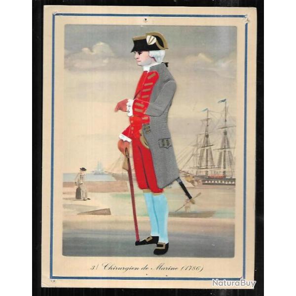 chirurgien de marine 1786 , gravure en relief carton publicitaire