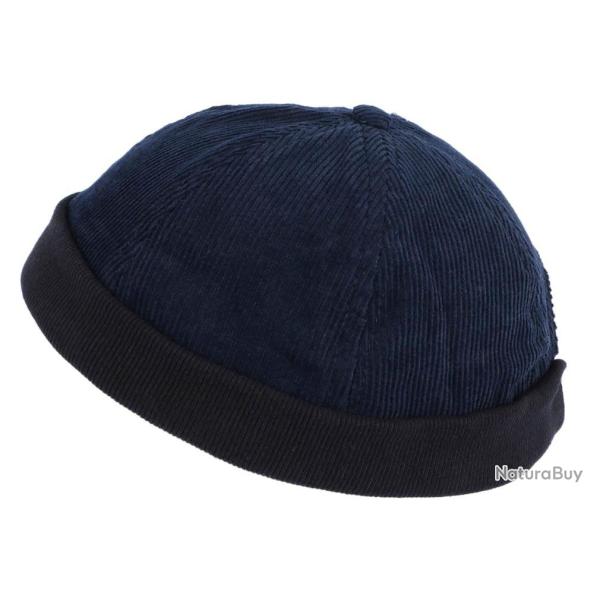 Bonnet Docker Velours Bleu Marine en Coton Chapelier Hodack Taille unique Bleu