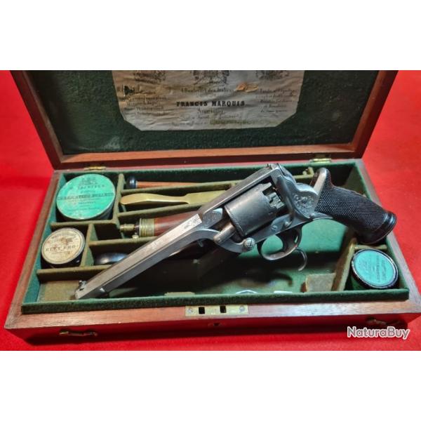 BEAU COFFRET REVOLVER TRANTER ADAMS 1856  VENDU PAR L'ARMURIER MARQUIS A PARIS