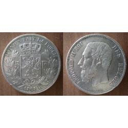 Belgique 5 Francs 1868 Argent Leopold 2 Roi Des Belges Piece Frcs Frs Frc