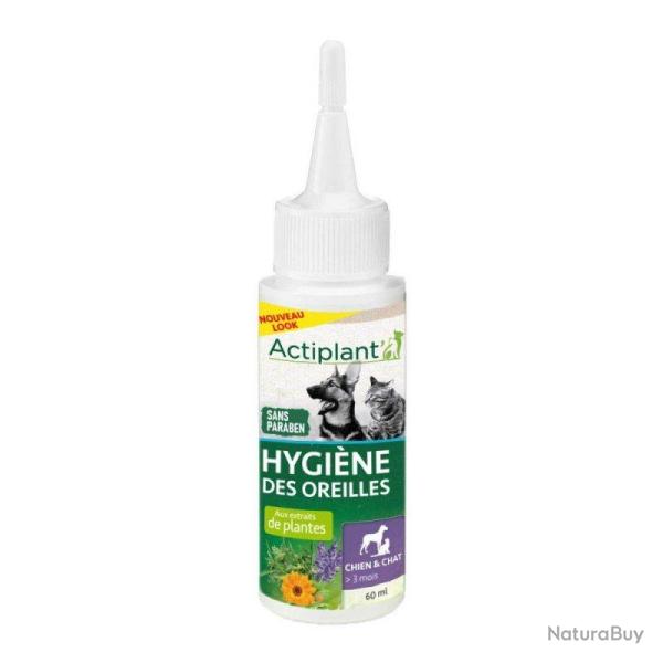 Lotion hygi�ne des oreilles pour chien 60ml ACTIPLANT