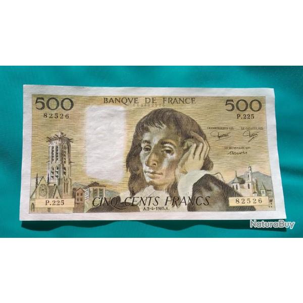 Billet de 500 Francs "PASCAL" 03/04/1985 NEUF , Fayette F 71 - 33