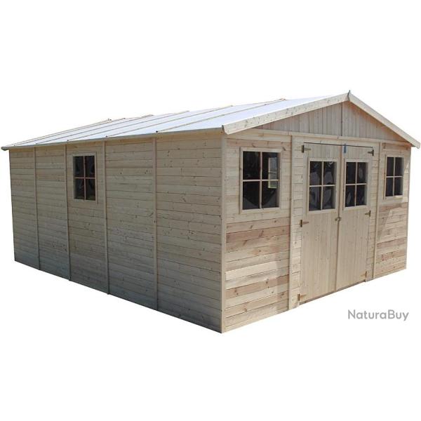 Abri de jardin 518x420x246cm 20m2 en bois massif avec plancher - Rangement - LIVRAISON GRATUITE