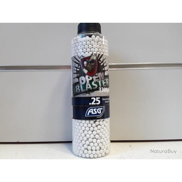 7983 BOUTEILLE DE 3300 BILLES OPEN BLASTER 0.25  CAL6MMBB BIO NEUF