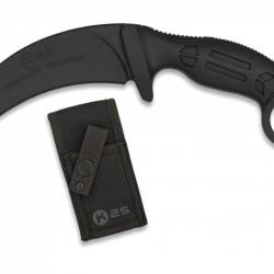 Couteau d'entraînement incurvé caoutchouc K25 Noir