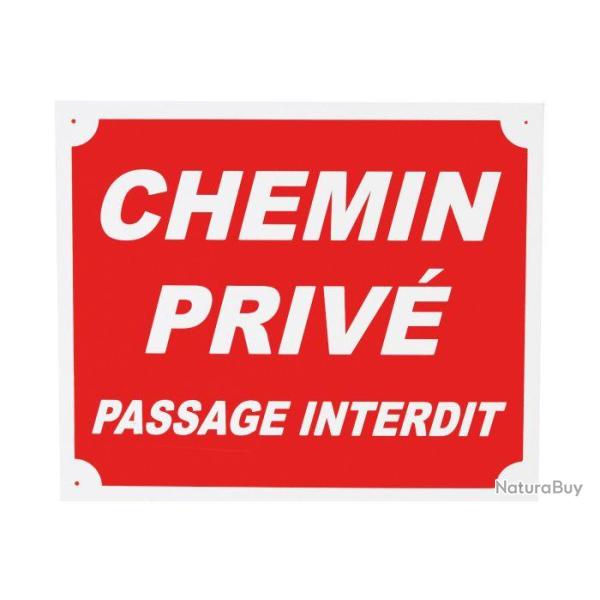 Panneau "chemin priv� passage interdit" 25 x 30 cm en aluminium