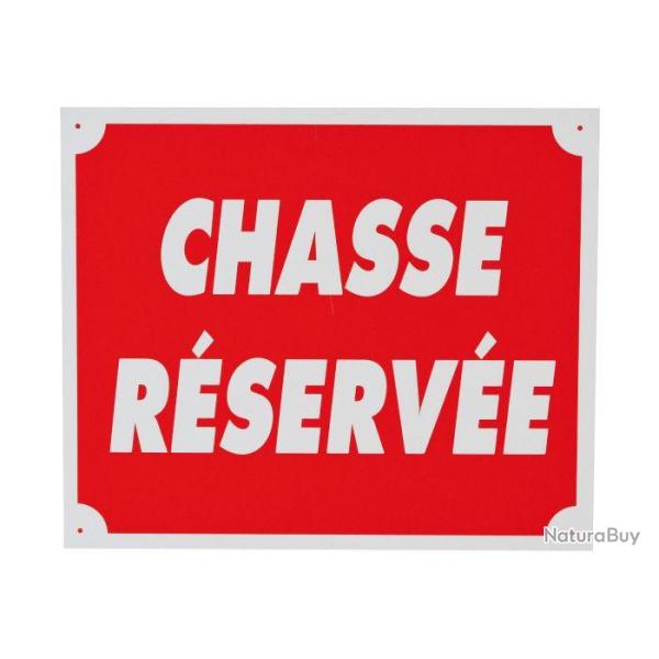 Panneau chasse r�serv� 25 x 30 cm en aluminium
