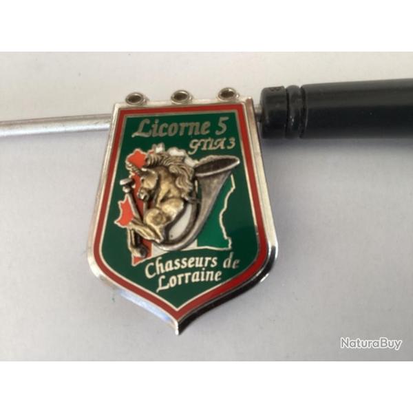 insigne mtallique Licorne 5 - GTIA 3 Chasseurs de Lorraine (1 & 2me R.C) - LR