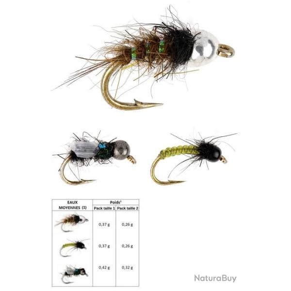 BLISTER NYMPHE DELACOSTE EAUX MOYENNES 1 PAR 3 Taille 1