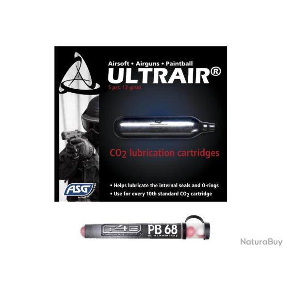 10 BILLES UMAREX POIVRE CAL .68 + 5 SPARCLETTES DE MAINTENANCE.