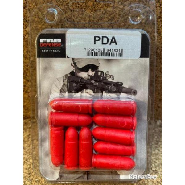 DOUILLES DE MANIPULATION C/9X19 MM - ROUGES - PACK DE 10- FAB DEFENSE