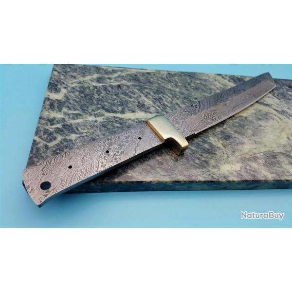 BL126D Lame Damas 256 Couches A Customiser le manche Lame Tanto Garde en Laiton