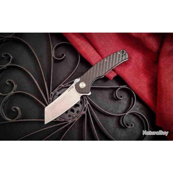 Couteau CJRB Cutlery Crag Recoil-Lock Manche Carbon Fiber Lame Acier D2 IKBS J1904RCF