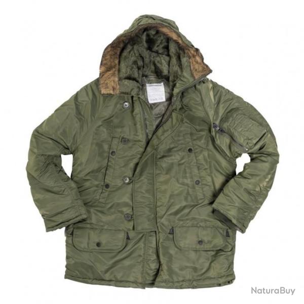 Parka US N3B Verte avec capuche en fourrure