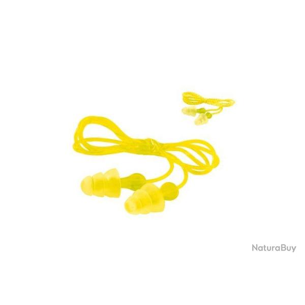 BOUCHONS D'OREILLES RUTILISABLES 3M E-A-R TRIFLANGE AVEC CORDELETTE VINYLE