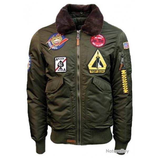 Veste Air Force Top Gun avec badge verte