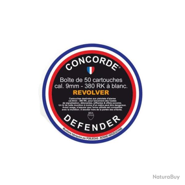 Bote de 50 Cartouches  Blanc Concorde Defender RK - Cal. 9mm