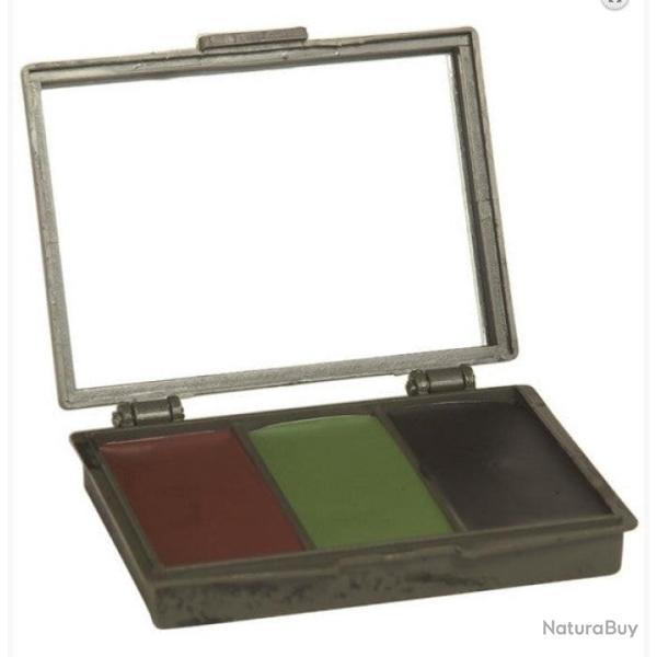 Palette de grimage camo Miltec - 3 couleurs avec miroir
