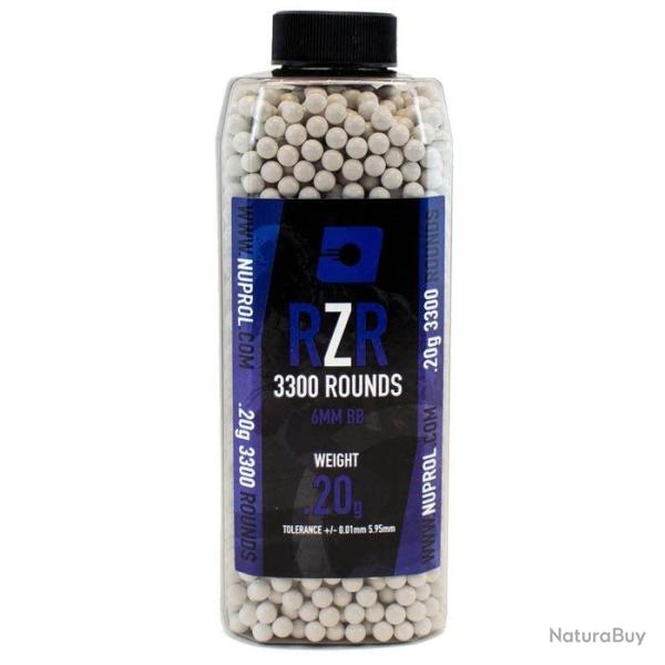 Billes Airsoft Nuprol - 6mm RZR bouteille 3300 bbs 0.40 - 0.32
