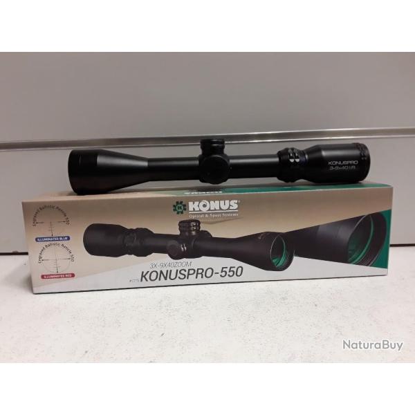 7997 LUNETTE KONUS KONUSPRO-550 3-9X40 RETICULE LUMINEUX NEUF DISPONIBLE