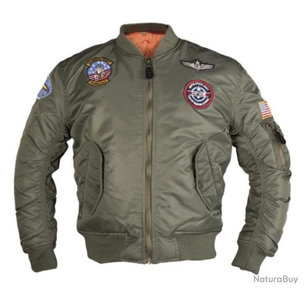 Blouson style bombers avec badges pour enfants vert