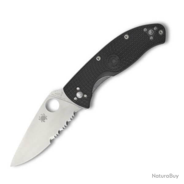 C122PSBK - Couteau pliant semi crant� Spyderco Tenacious noir