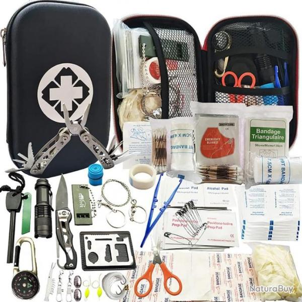 Kit de Survie Trousse De Premiers Soins De Survie Vitesse 241 Pices Tactiques