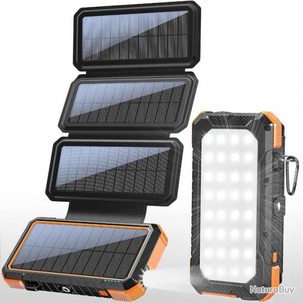 Chargeur Solaire Panneau Batterie Externe 20000 maH 18W Pour Randonn�e Camping Charge Ordinateur