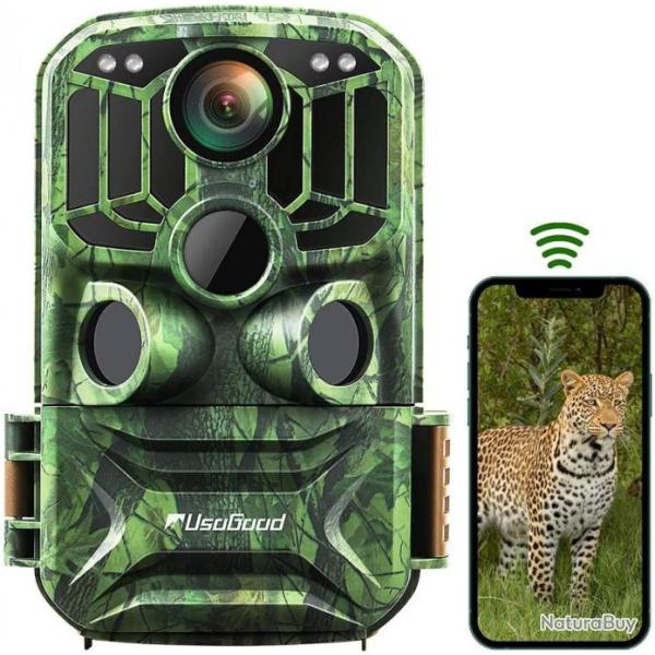 Camra de Chasse WiFi 24MP 1296P Pige Appareil Photo avec 940nm Vision Nocturne Dtecteur