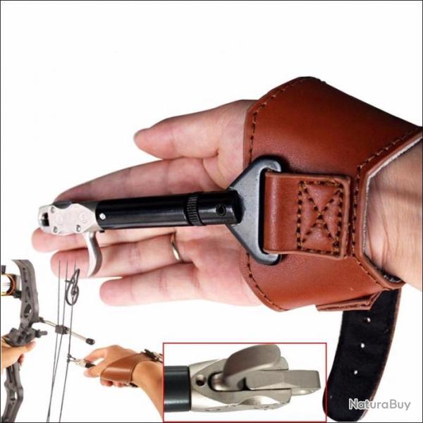 D�cocheur index arc � poulie en cuir de vachette