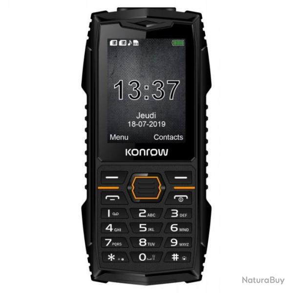 Konrow Stone Plus - T�l�phone Antichoc Certifi� IP68 - 2.4'' - Double Sim - Noir