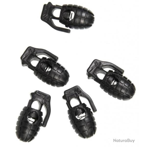 Freins de cordons grenades noires