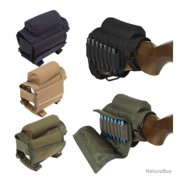 SUPPORT JOUE PORTE MUNITIONS - TACTIQUE - CHASSE - TIR