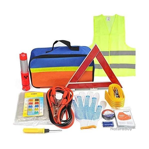 TOP ENCHERE - Kit d'urgence voiture 12 pi�ces - Trousse de secours - Livraison gratuite et rapide