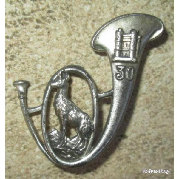 30� Bataillon de Chasseurs � Pied, ch�teau et chiffre,ancien retirage