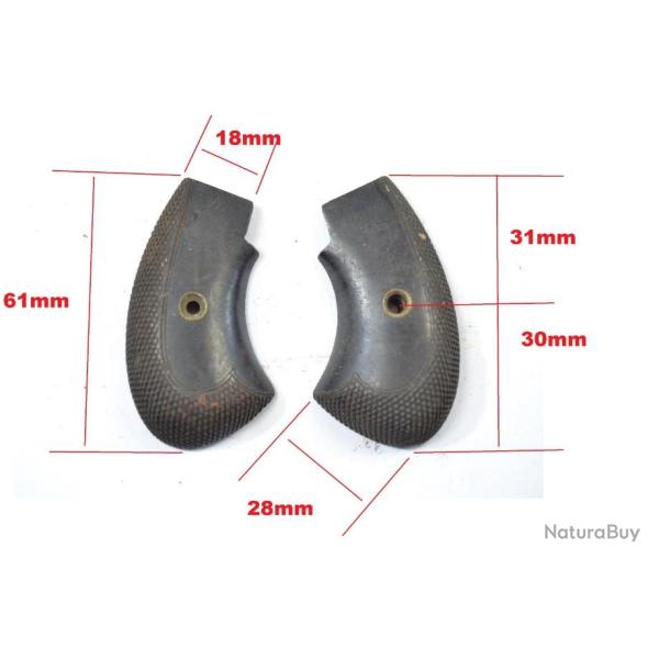 Crosse plaquettes pour petit revoler ancien, restauration arme ancienne pistolet bois (B)