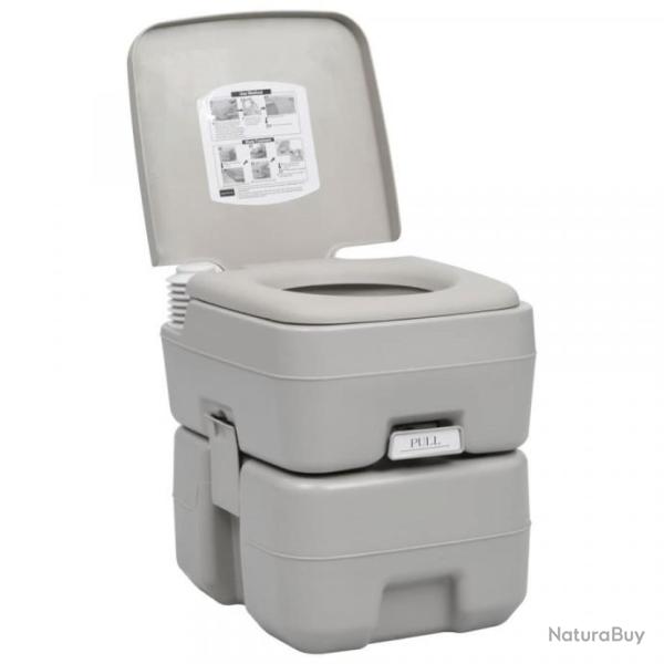 Toilette Portable de Camping Gris 20+10 L Rin�age Jusqu'a 200 kg Camping Randonn�e Camping Car