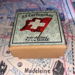 7,5 mm Suisse 82 ou Su&eacute;dois 87 (Houllier Blanchard): Reproduction boite munitions (vide) HB 8889871
