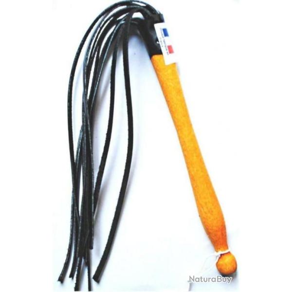 Martinet manche bois avec lanires en cuir Martinet 55 cm FABRIQUE EN FRANCE