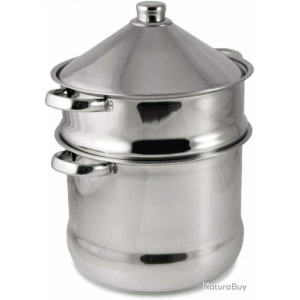 BAUMALU - COUSCOUSSIER TAJINE INOX , TOUS FEU ET INDUCTION contenance 6 litres
