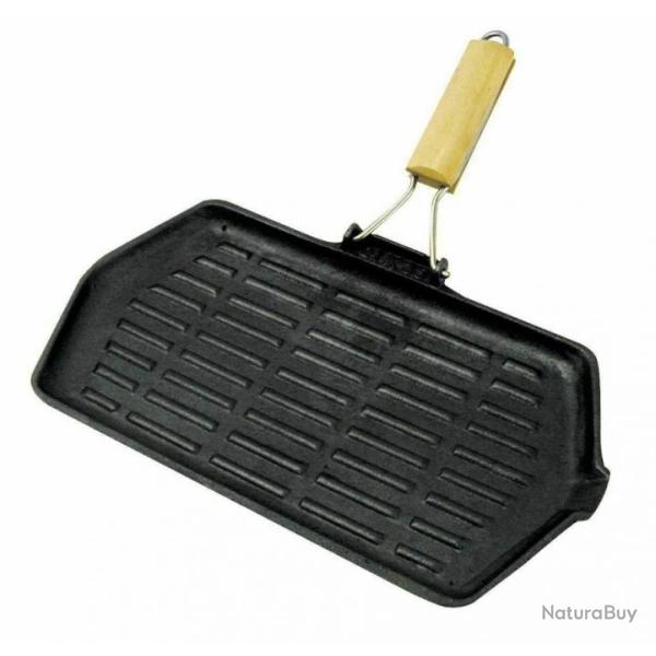 Po�le grill Rectangulaire Fonte d'Acier Gourmet Onyx 21 x 35 cm Manche Bois